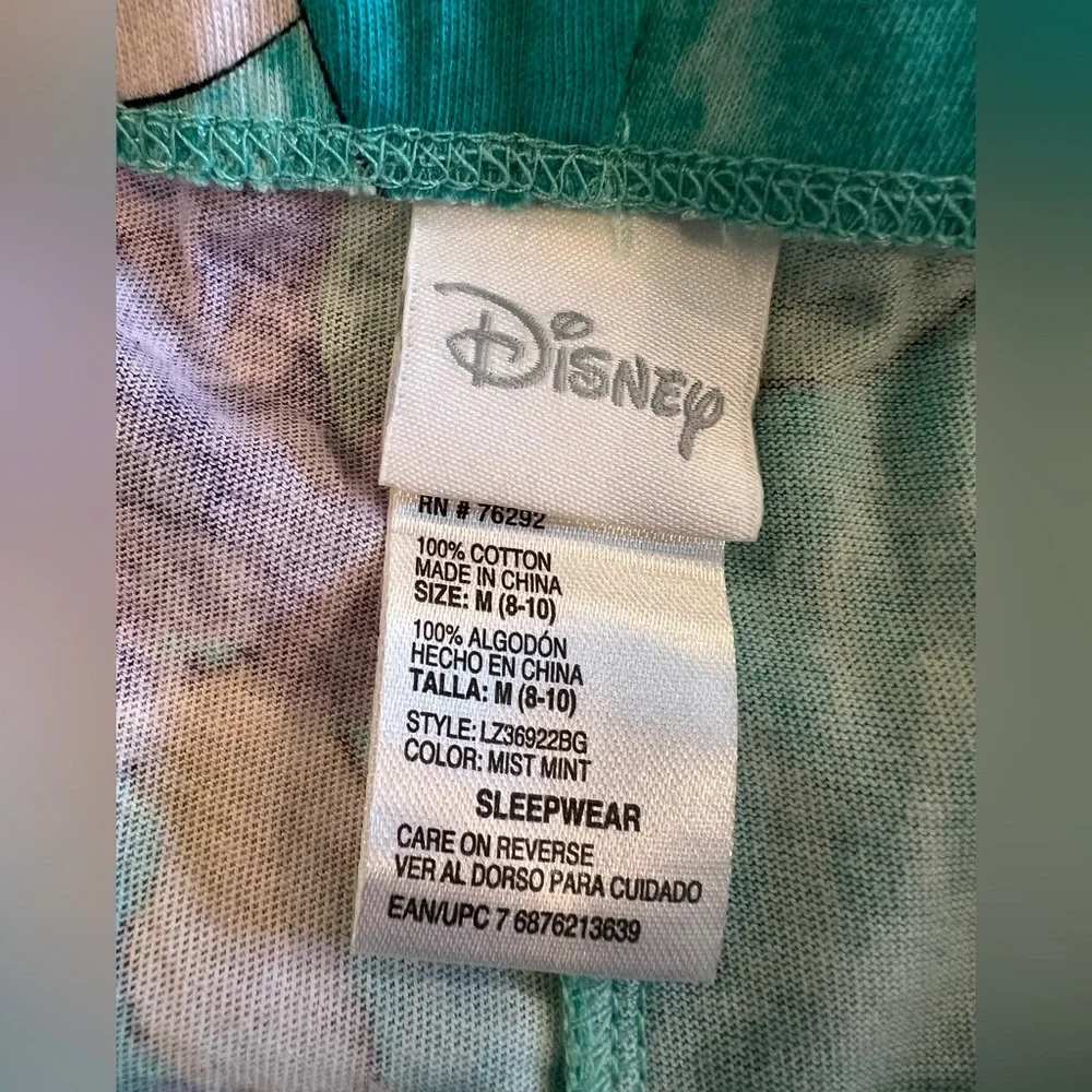 🧜‍♀️ Ariel 🐚 Teal Pajama Pants w Red Drawstring - Disney, 100% Cotton - Picture 3 of 8